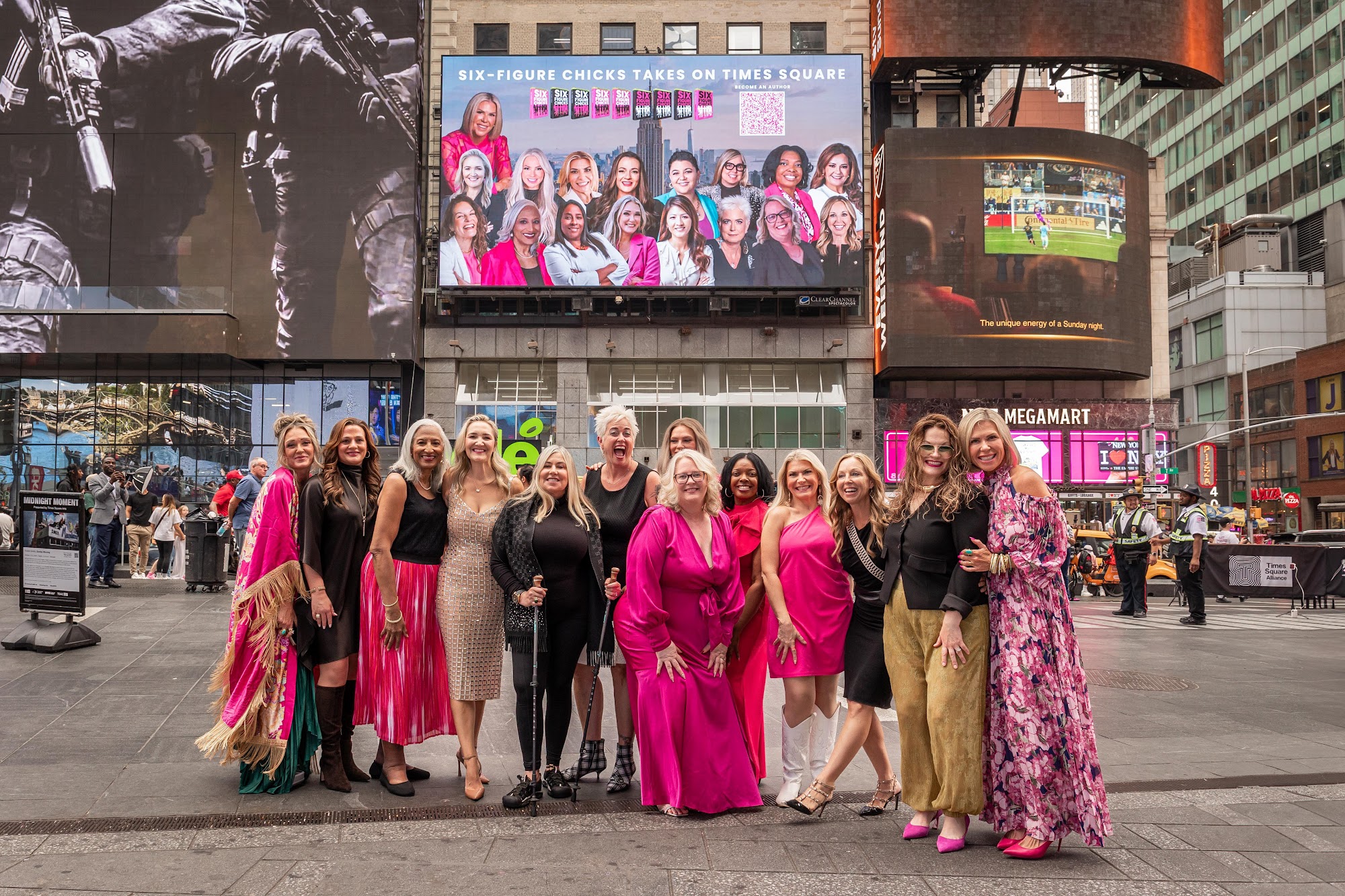 Six-Figure Chicks authors in Times Square